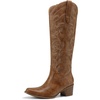 image:imageDREAM PAIRS Cowboy Cowgirl Knee High Boots for WomenBrown
