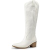 image:imageDREAM PAIRS Cowboy Cowgirl Knee High Boots for WomenWhite