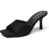 image:imageDREAM PAIRS Womens Comfort Square Toe Kitten Mule HeelsBlacksuede