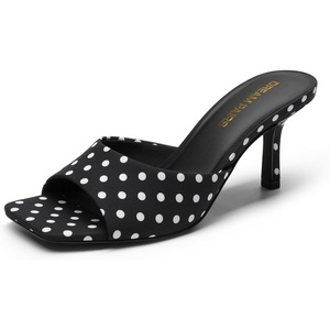image:imageDREAM PAIRS Womens Comfort Square Toe Kitten Mule HeelsPolka Dot